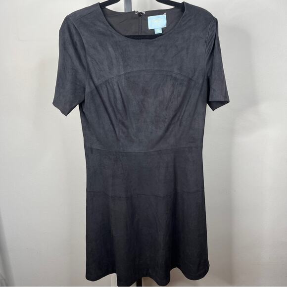 Cece by Cynthia Steffe Black Vegan Suede Little Black Dress, Size Med, NWOT. - Picture 3 of 9